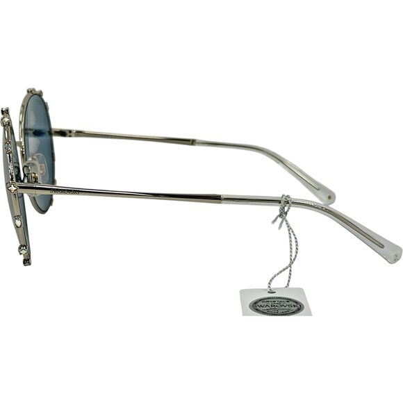 Swarovski SK0289 Womens Round Metal Sunglass 16Z Shiny Palladium 57-20 w Mirror - Picture 4 of 5